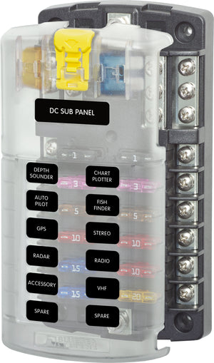 Bloc de fusibles ST Blade - 12 circuits avec couvercle
